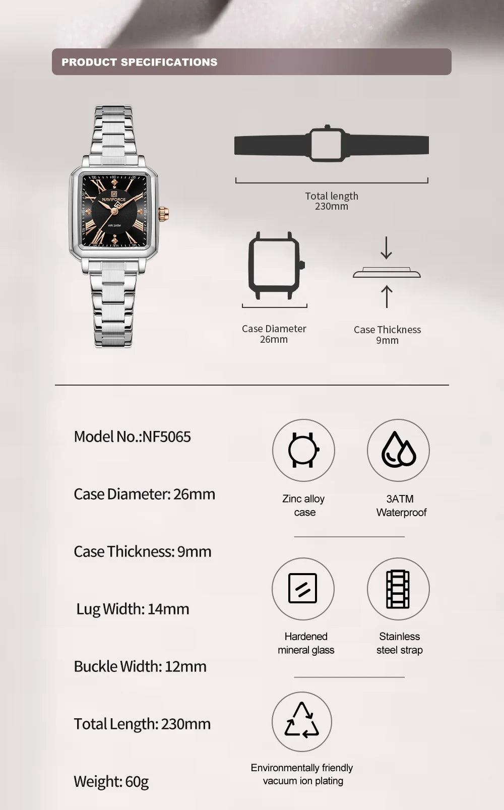 New Style NAVIFORCE Luxury 2025 Watches For Women 3ATM Waterproof Quartz Stainless Steel Fashion Ladies Watch Relogio Feminino