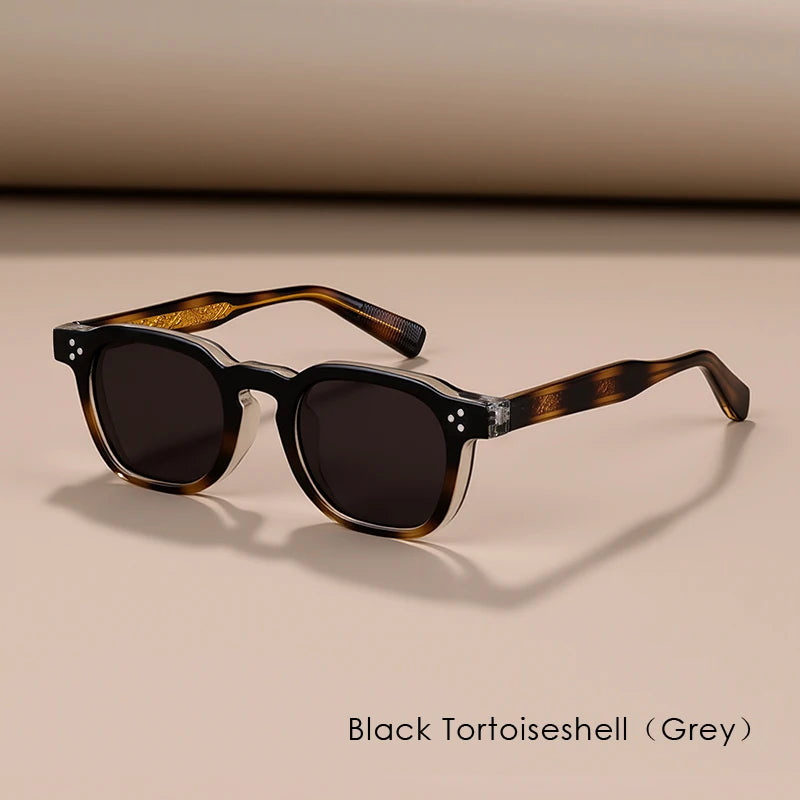 Classics Rivets Style Retro Sun Glasses for Women TR90 Frame Polygon Polarized Sunglasses UV400 Male Black Green 2025 Summer