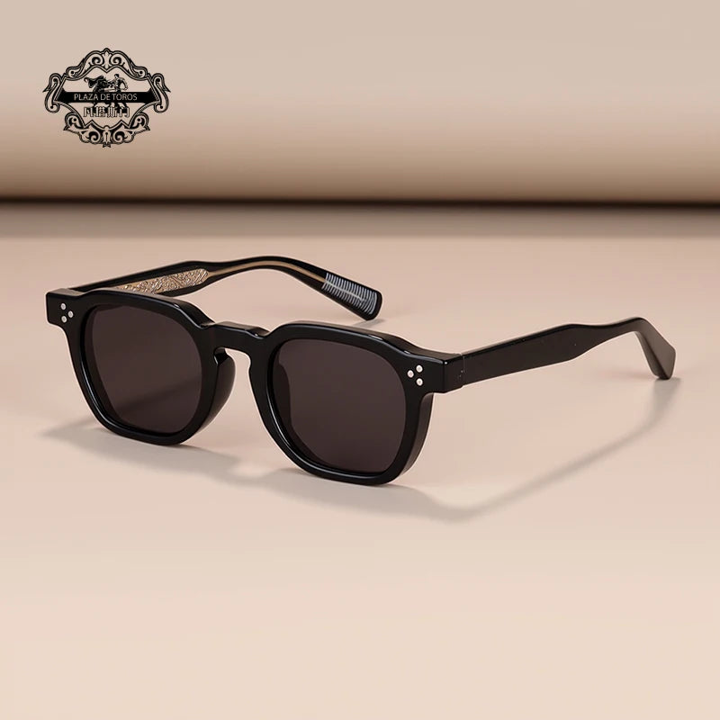 Classics Rivets Style Retro Sun Glasses for Women TR90 Frame Polygon Polarized Sunglasses UV400 Male Black Green 2025 Summer