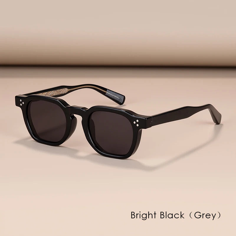 Classics Rivets Style Retro Sun Glasses for Women TR90 Frame Polygon Polarized Sunglasses UV400 Male Black Green 2025 Summer