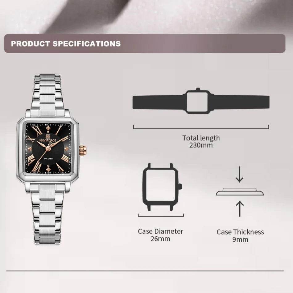 New Style NAVIFORCE Luxury 2025 Watches For Women 3ATM Waterproof Quartz Stainless Steel Fashion Ladies Watch Relogio Feminino